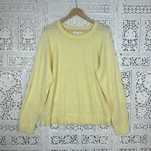 Banana Republic Pastel Yellow‎ 100% Merino Wool Crewneck Long Sleeve Sweater XL